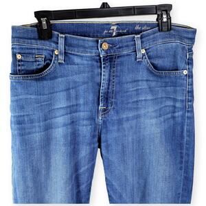 7FAM Blue Medium Wash Denim "the slim cigarrette" skinny jeans 31